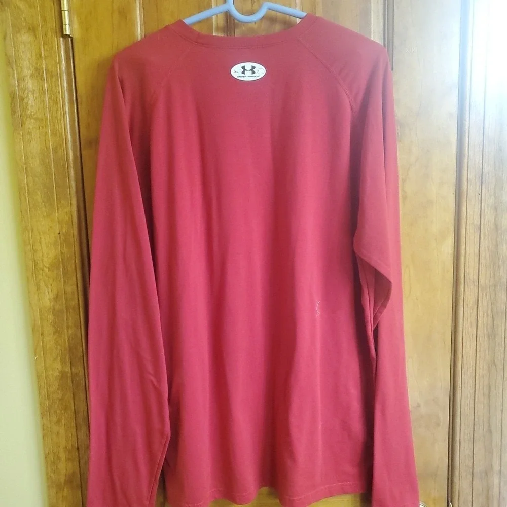 Under Armour Unisex Adult Baselayer Polyester And Spandex Red Sz XL